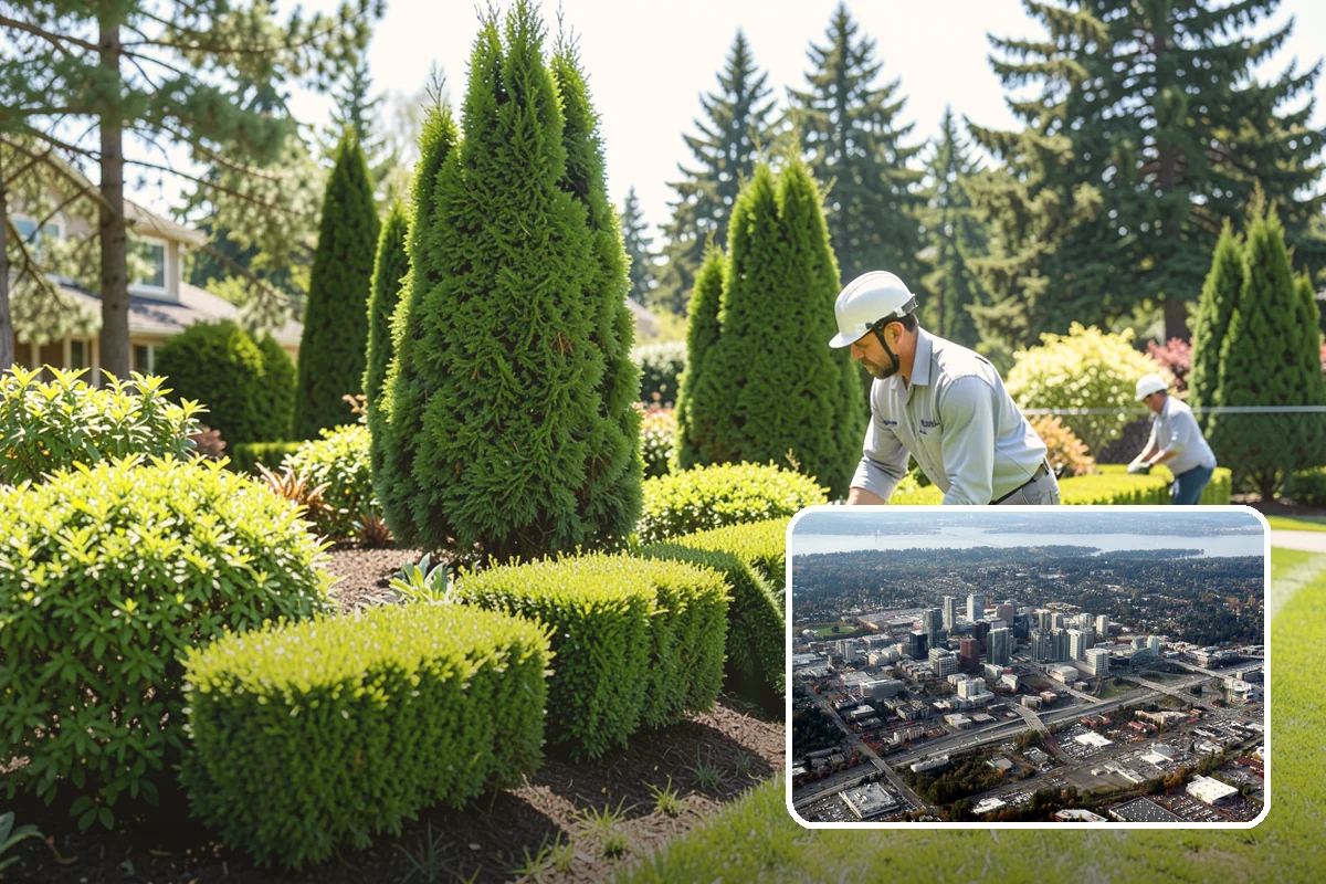 Forsythia Pruning in Bellevue, King County, WA - Protects next spring's golden blooms by pruning right after flowering