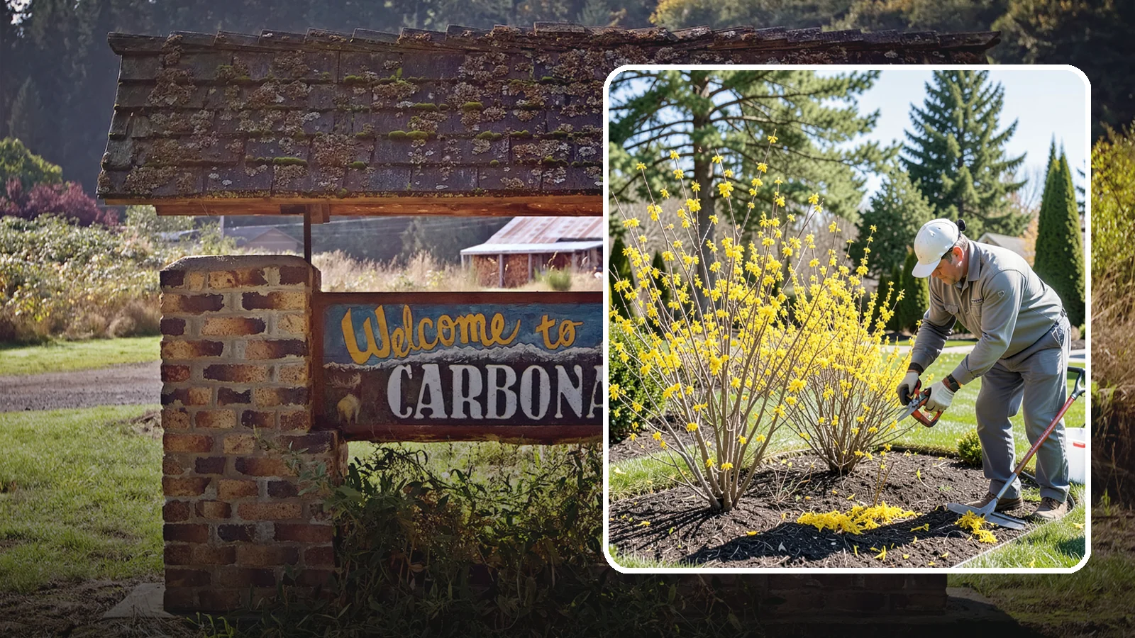 Forsythia Pruning in Carbonado, Pierce County, WA - Post-bloom renewal pruning of forsythia to remove old canes, control size, and protect next spring's golden flowers.