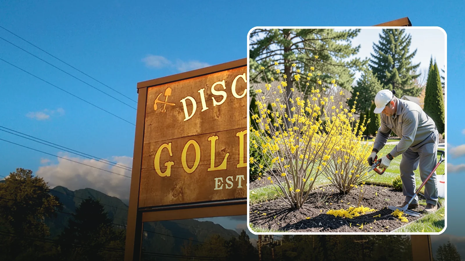 Forsythia Pruning in Gold Bar, Snohomish County, WA - Post-bloom renewal pruning of forsythia to remove old canes, control size, and protect next spring's golden flowers.