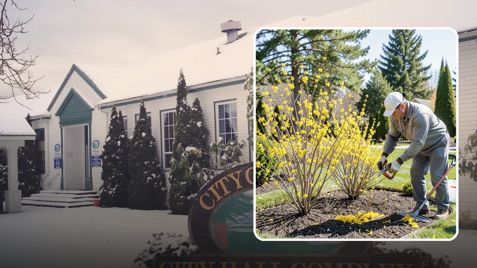 Forsythia Pruning in Pacific, King County, WA - Post-bloom renewal pruning of forsythia to remove old canes, control size, and protect next spring's golden flowers.