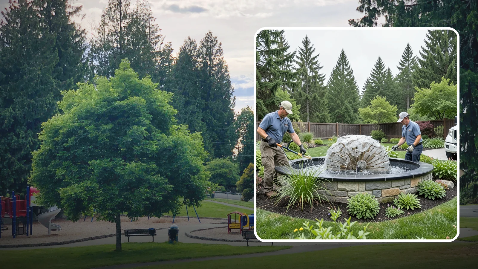 Fountain Installation in Bonney Lake, Pierce County, WA - Elegant fountains - from bubbling rocks to formal tiers - that add a compact, low-maintenance water accent.