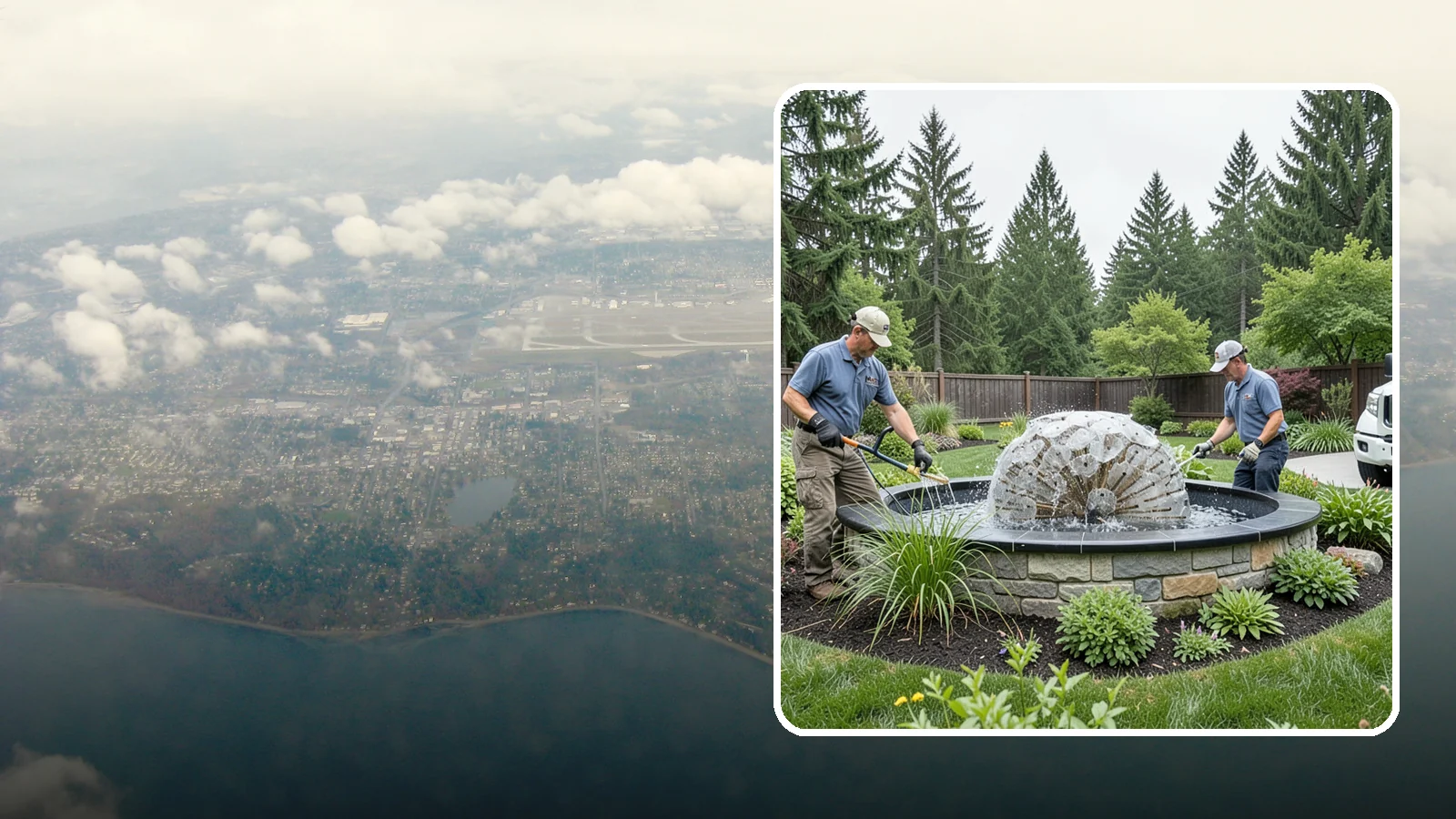Fountain Installation in Burien, King County, WA - Elegant fountains - from bubbling rocks to formal tiers - that add a compact, low-maintenance water accent.
