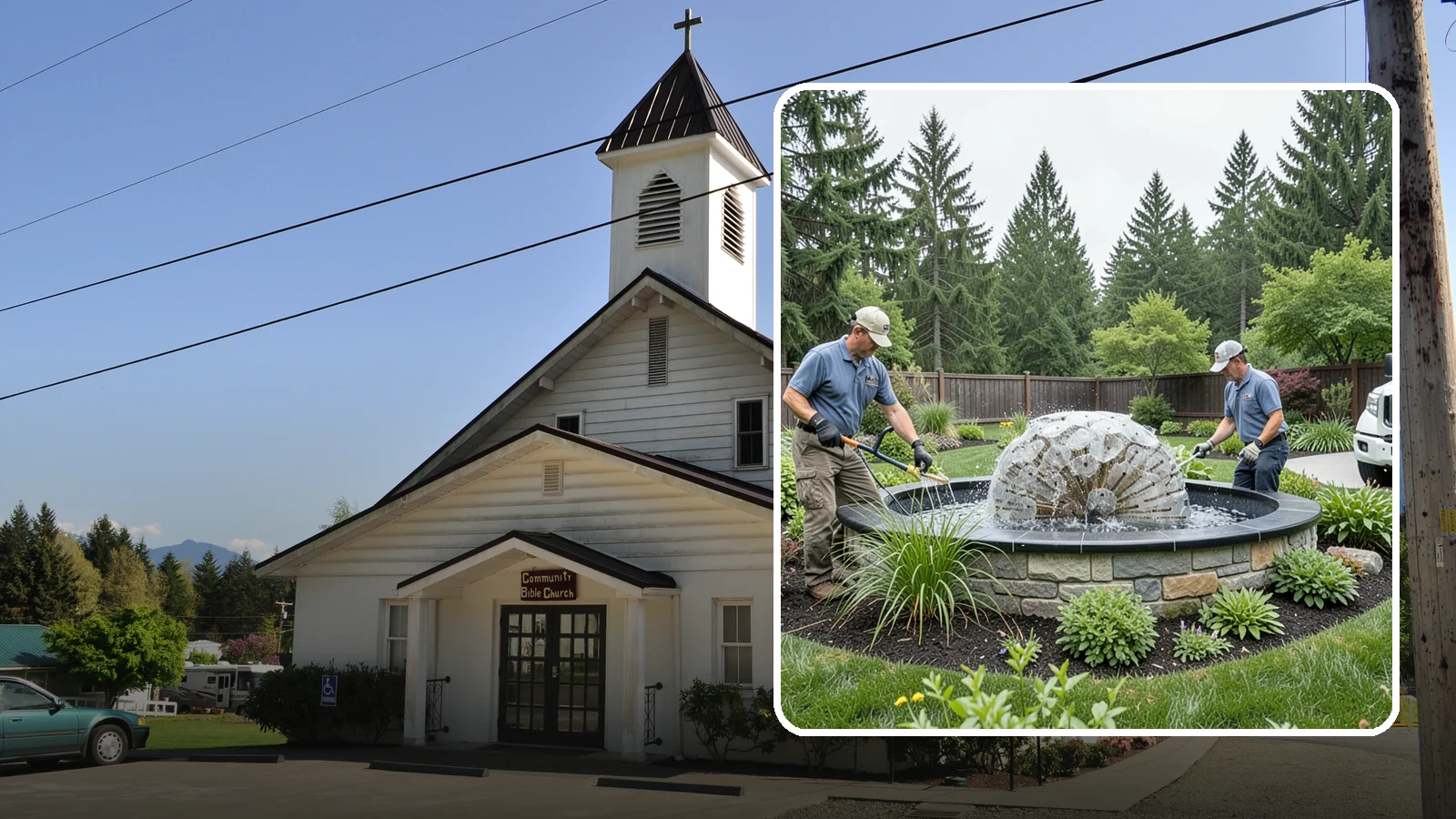 Fountain Installation in Concrete, Skagit County, WA - Elegant fountains - from bubbling rocks to formal tiers - that add a compact, low-maintenance water accent.