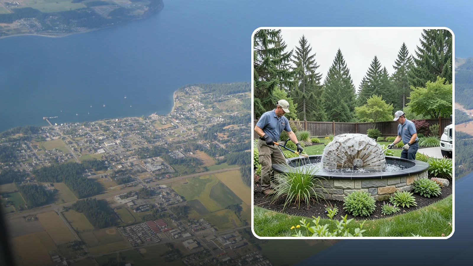 Fountain Installation in Coupeville, Island County, WA - Elegant fountains - from bubbling rocks to formal tiers - that add a compact, low-maintenance water accent.