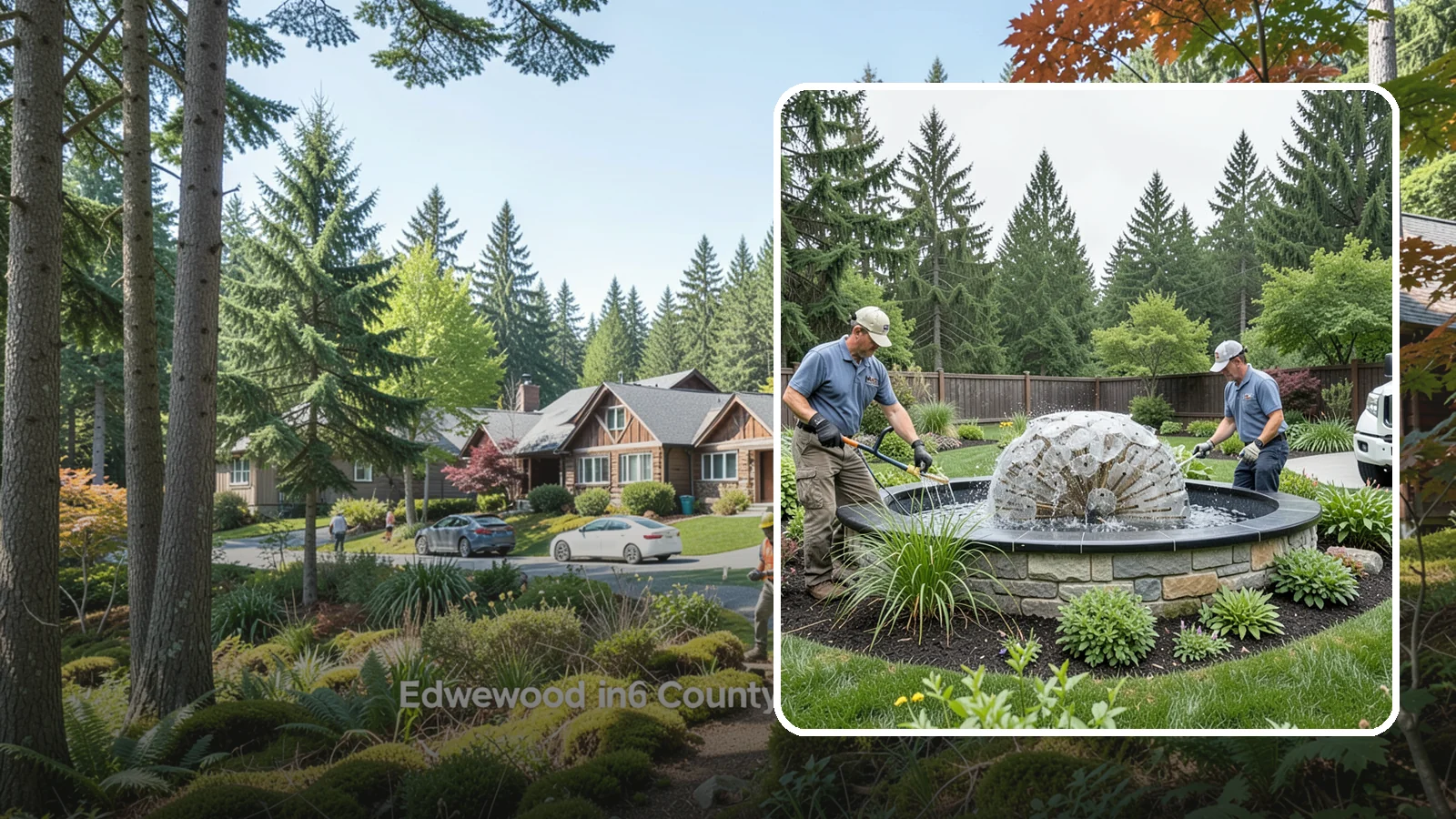 Fountain Installation in Edgewood, Pierce County, WA - Elegant fountains - from bubbling rocks to formal tiers - that add a compact, low-maintenance water accent.