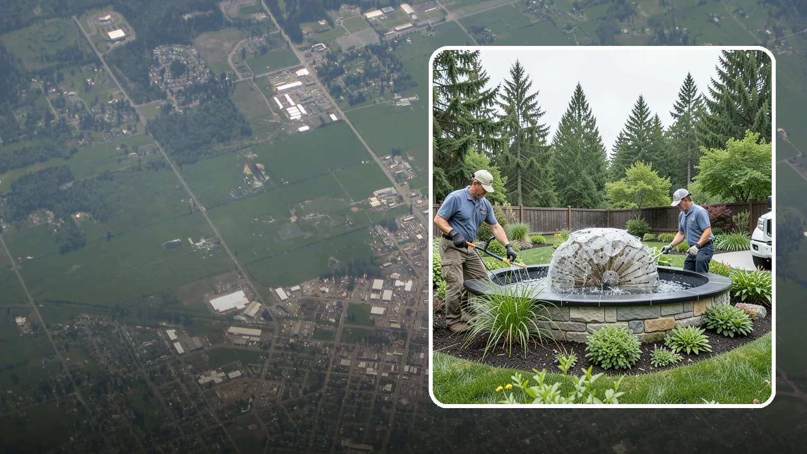 Fountain Installation in Enumclaw, King County, WA - Elegant fountains - from bubbling rocks to formal tiers - that add a compact, low-maintenance water accent.