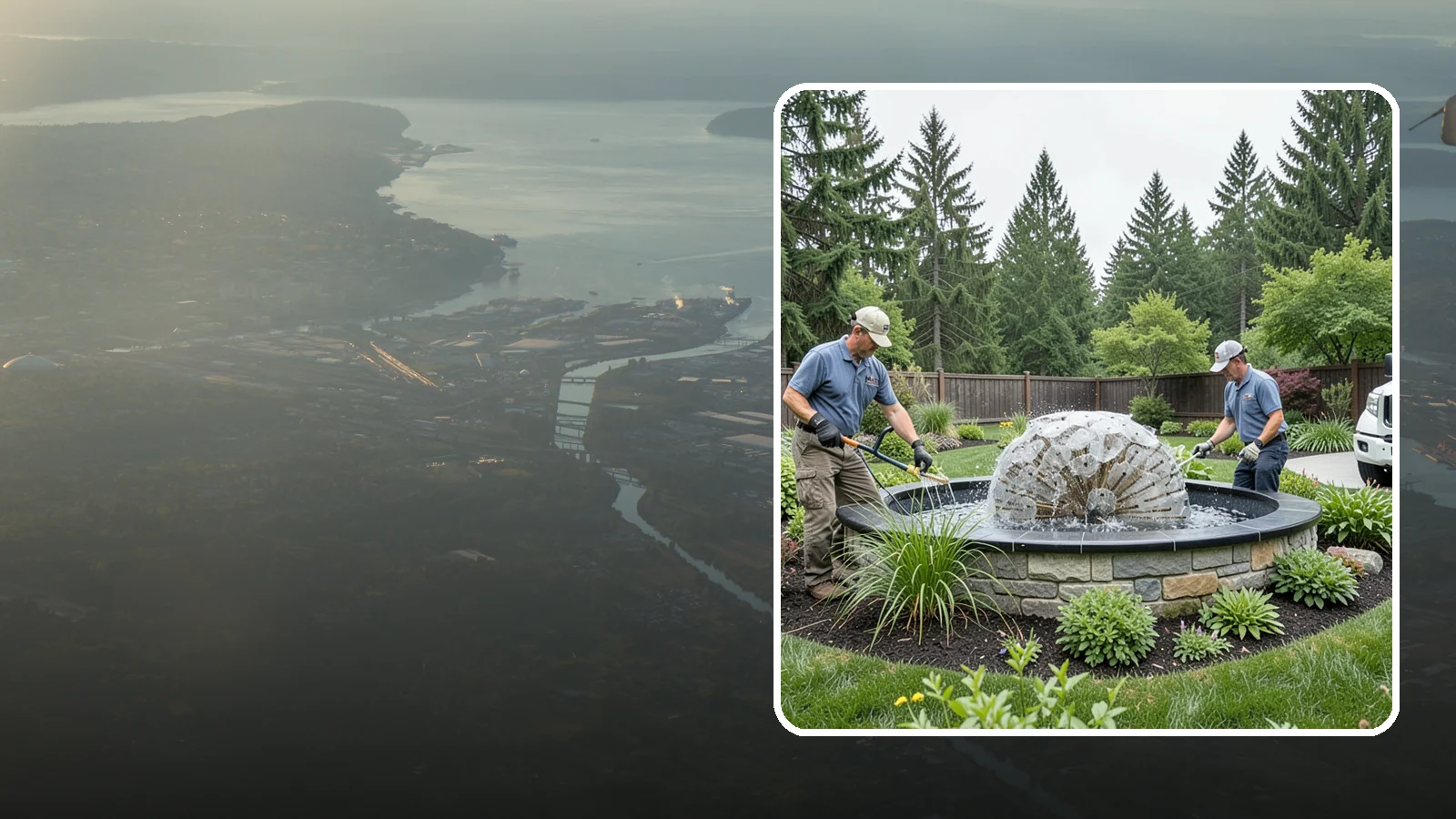 Fountain Installation in Fife, Pierce County, WA - Elegant fountains - from bubbling rocks to formal tiers - that add a compact, low-maintenance water accent.