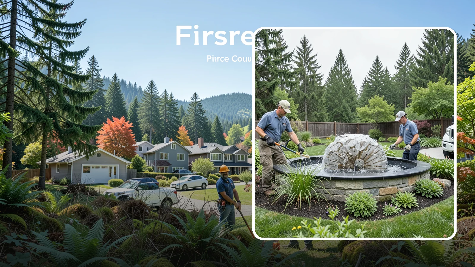 Fountain Installation in Fircrest, Pierce County, WA - Elegant fountains - from bubbling rocks to formal tiers - that add a compact, low-maintenance water accent.