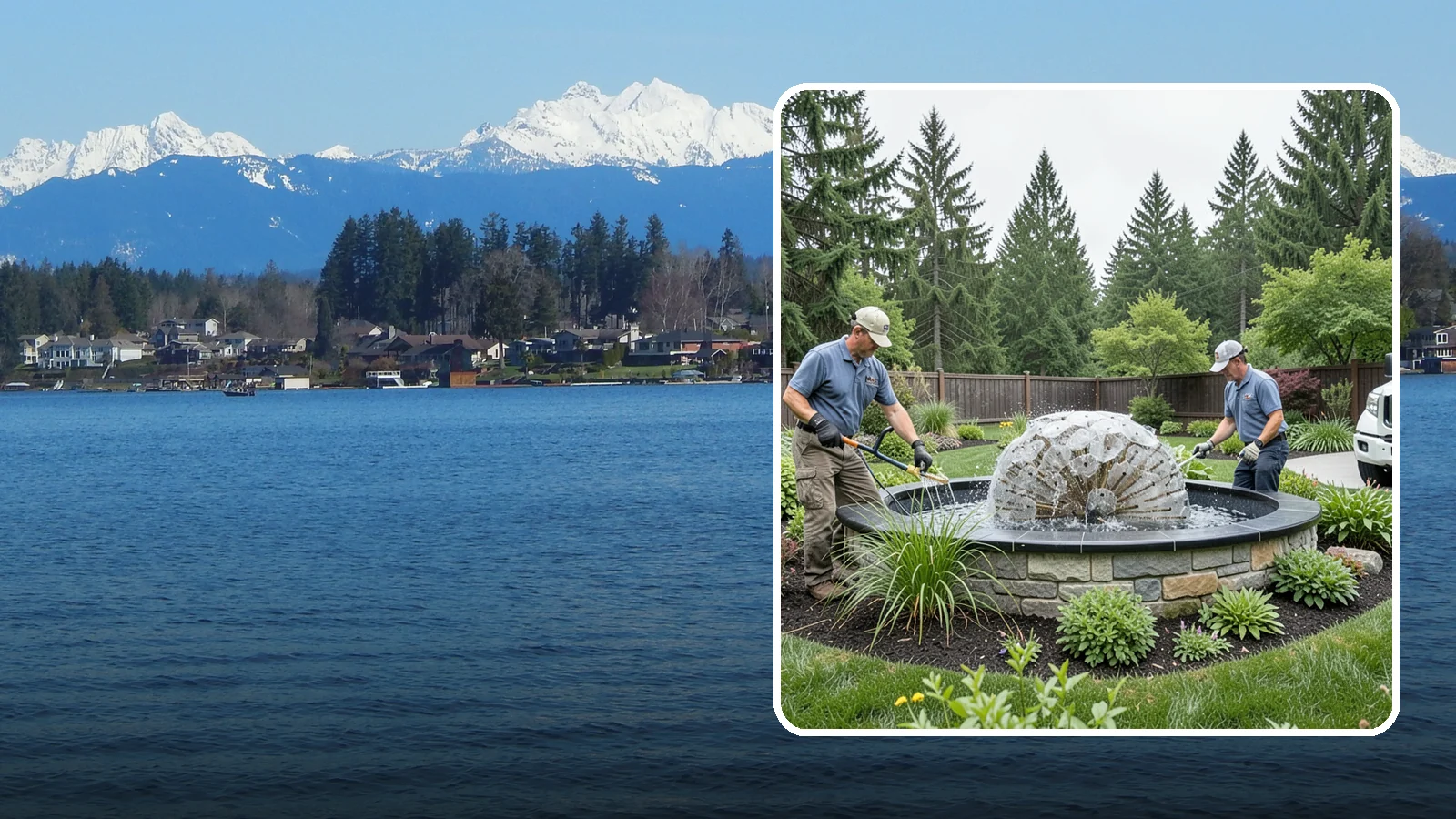 Fountain Installation in Lake Stevens, Snohomish County, WA - Elegant fountains - from bubbling rocks to formal tiers - that add a compact, low-maintenance water accent.