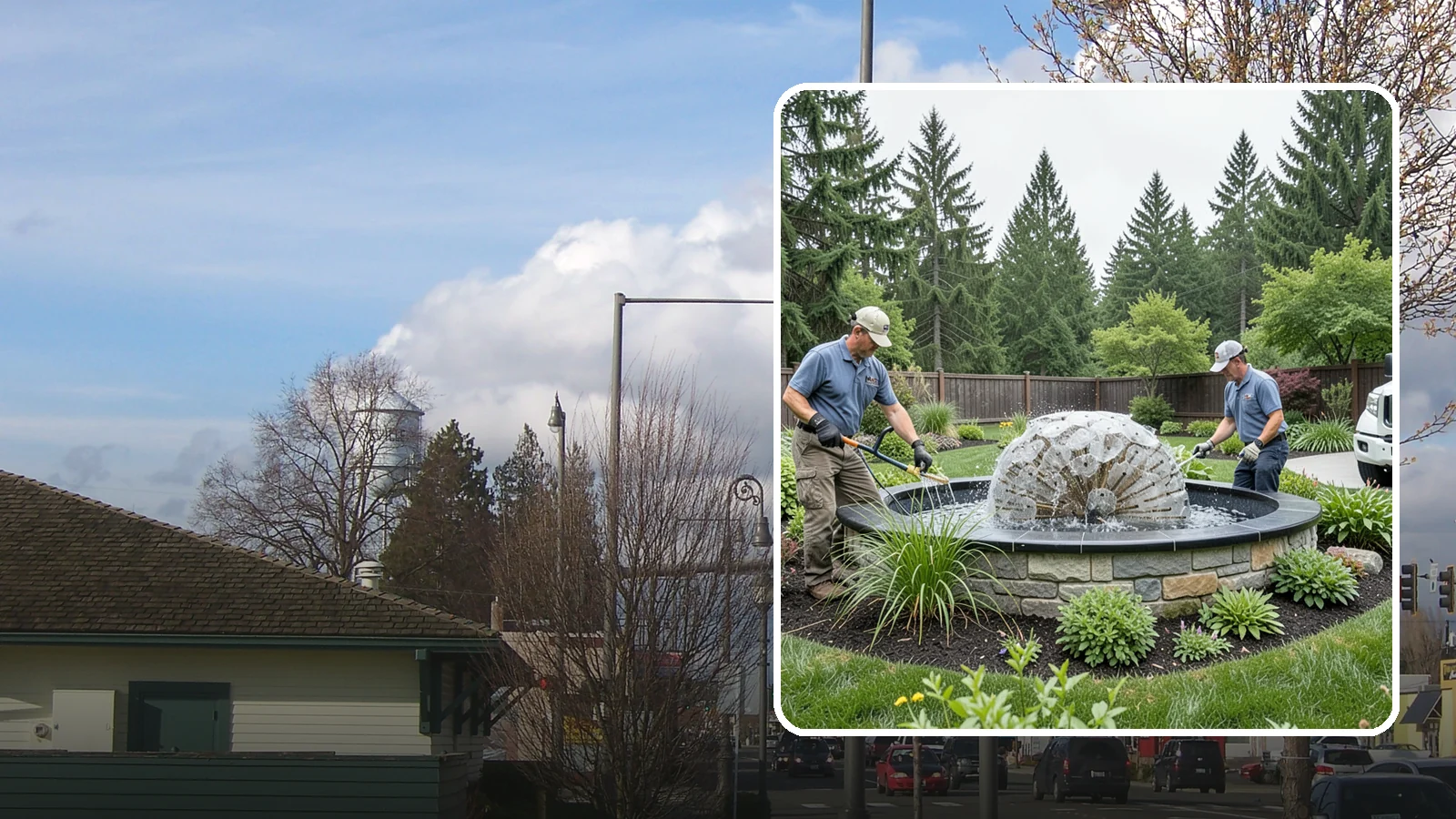 Fountain Installation in Marysville, Snohomish County, WA - Elegant fountains - from bubbling rocks to formal tiers - that add a compact, low-maintenance water accent.