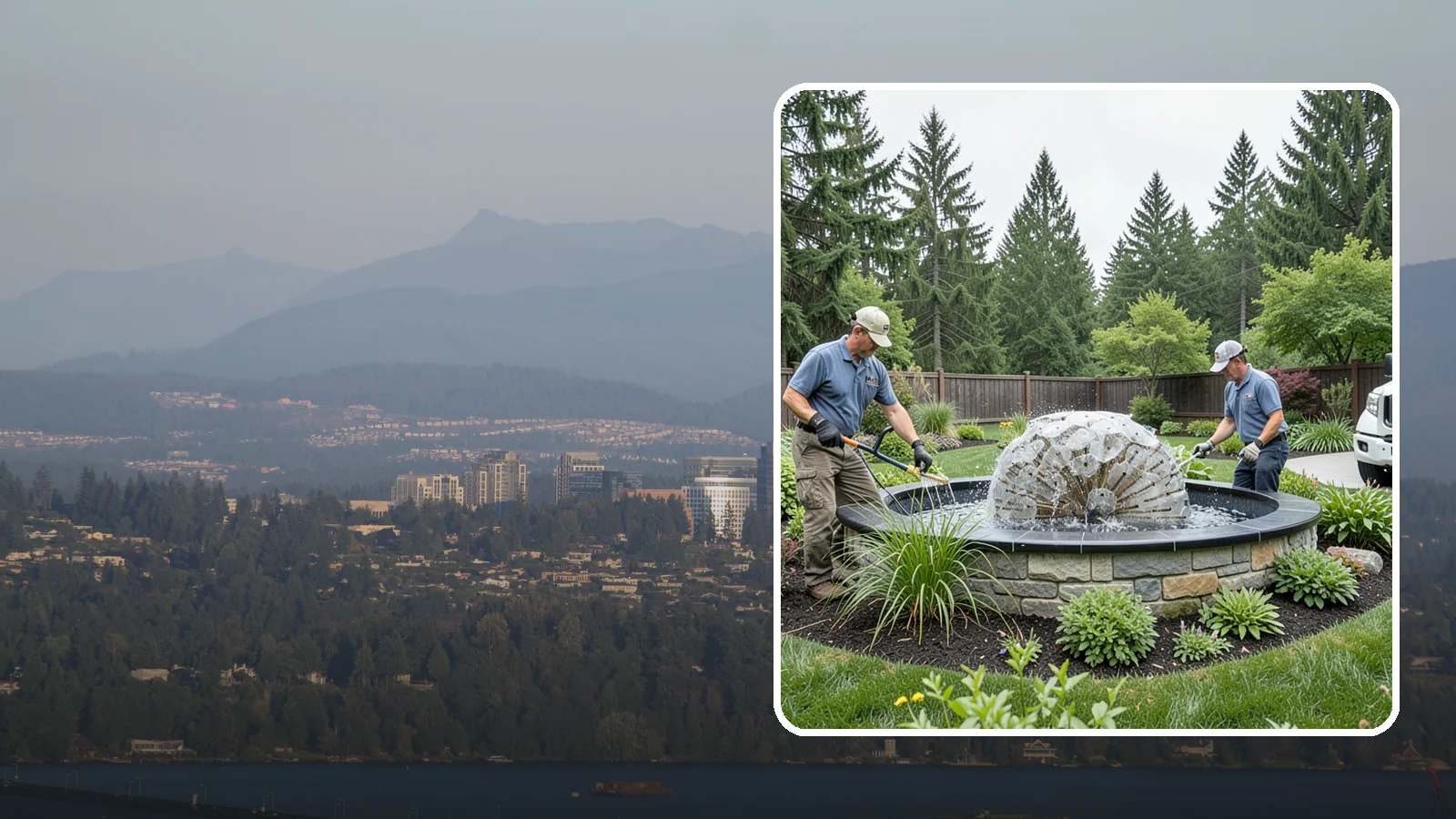 Fountain Installation in Medina, King County, WA - Elegant fountains - from bubbling rocks to formal tiers - that add a compact, low-maintenance water accent.