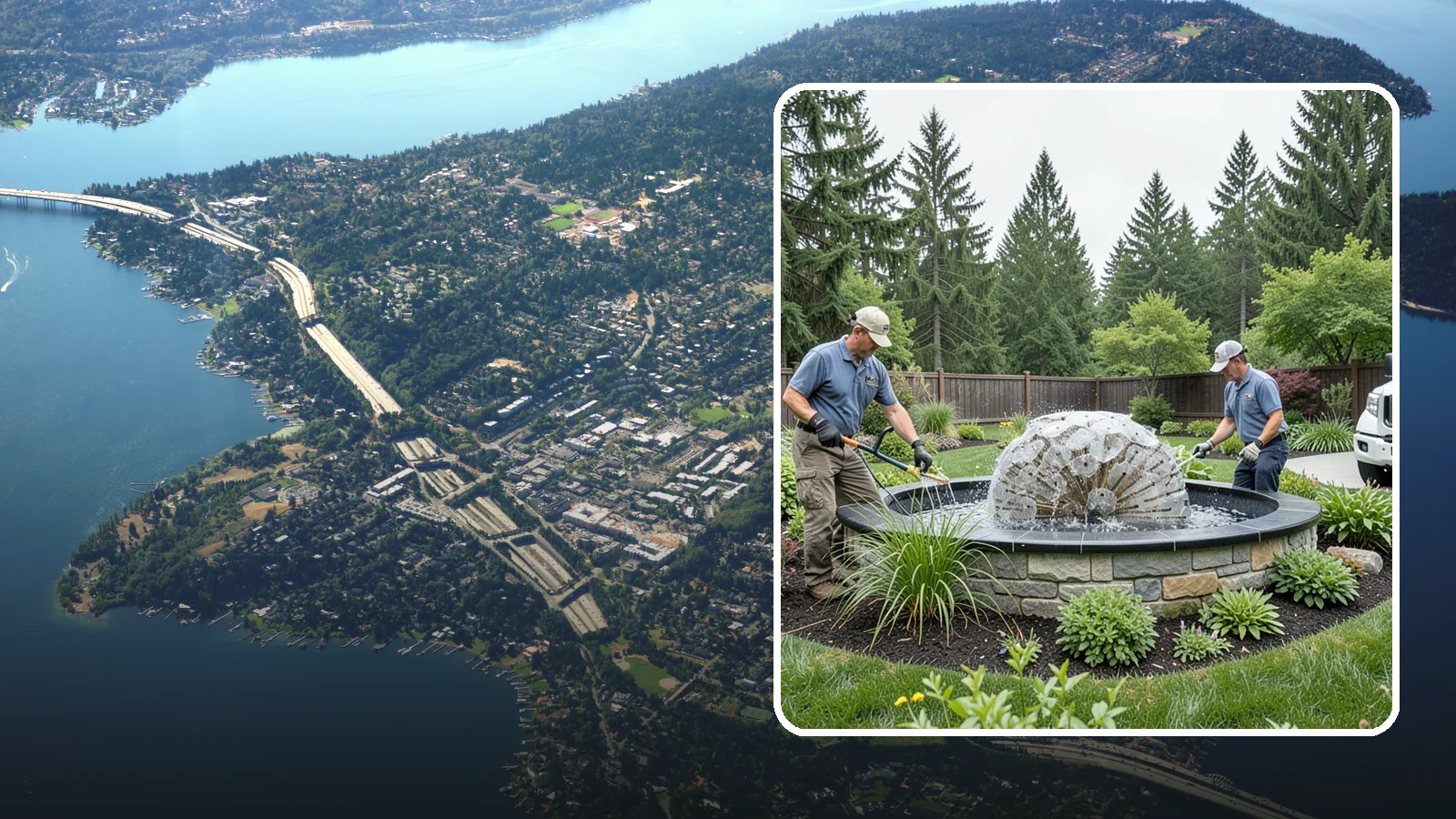 Fountain Installation in Mercer Island, King County, WA - Elegant fountains - from bubbling rocks to formal tiers - that add a compact, low-maintenance water accent.