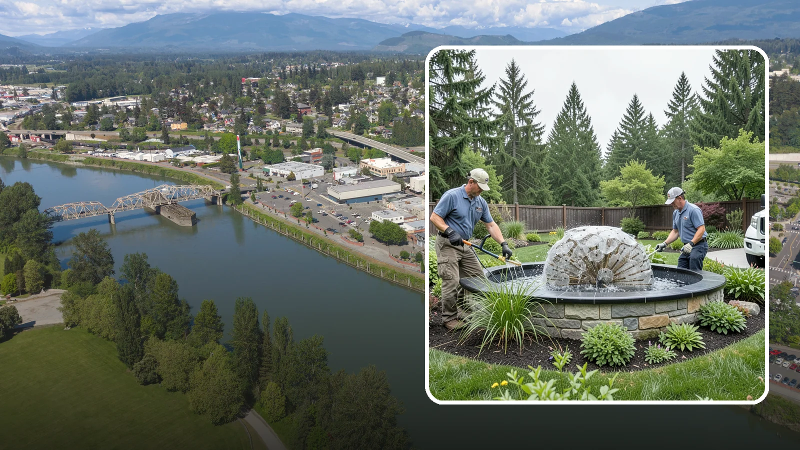 Fountain Installation in Mount Vernon, Skagit County, WA - Elegant fountains - from bubbling rocks to formal tiers - that add a compact, low-maintenance water accent.