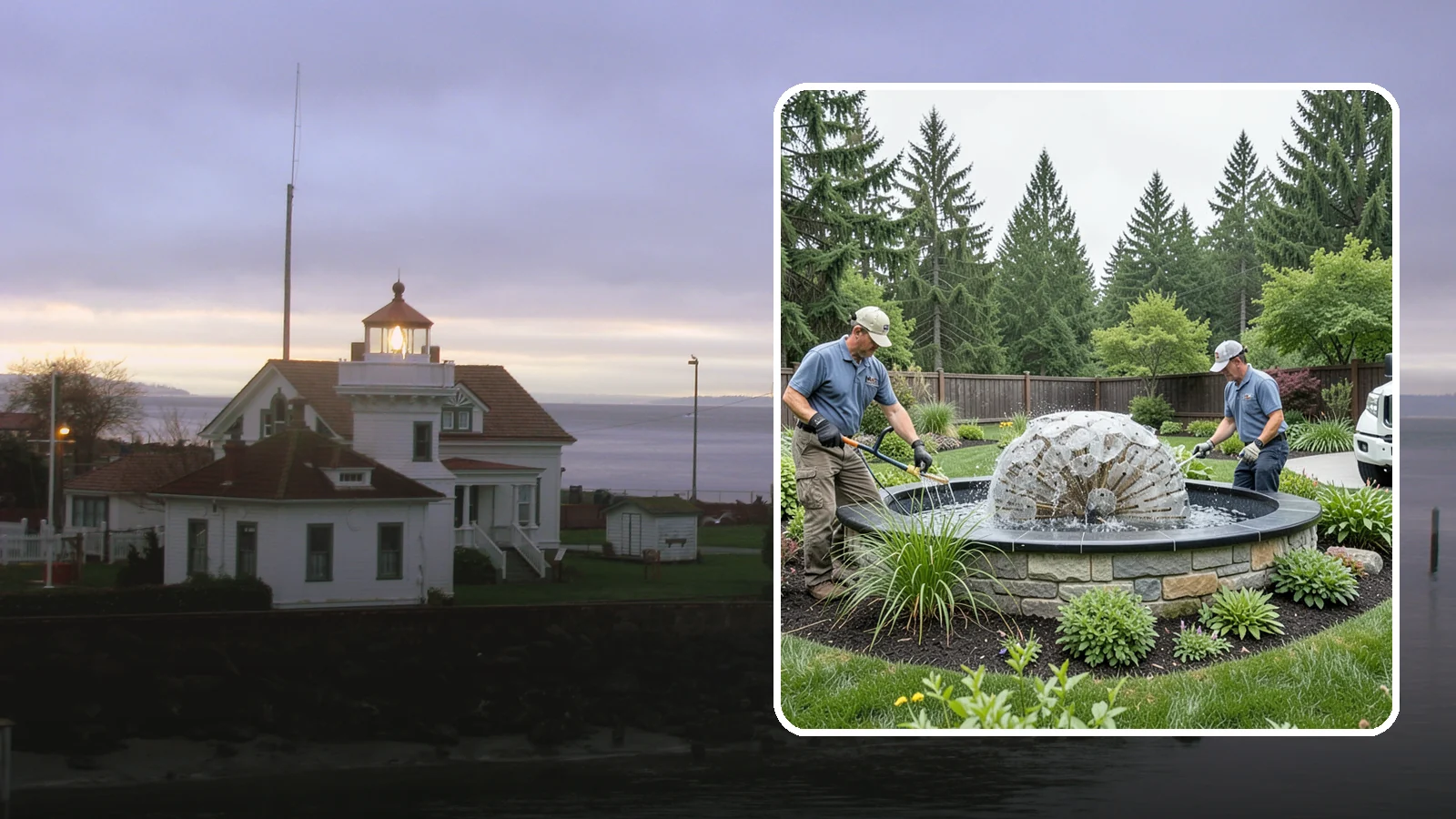 Fountain Installation in Mukilteo, Snohomish County, WA - Elegant fountains - from bubbling rocks to formal tiers - that add a compact, low-maintenance water accent.