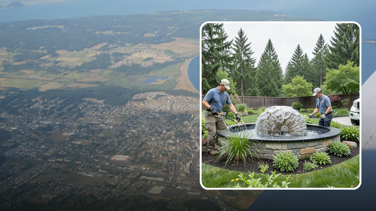 Fountain Installation in Oak Harbor, Island County, WA - Elegant fountains - from bubbling rocks to formal tiers - that add a compact, low-maintenance water accent.