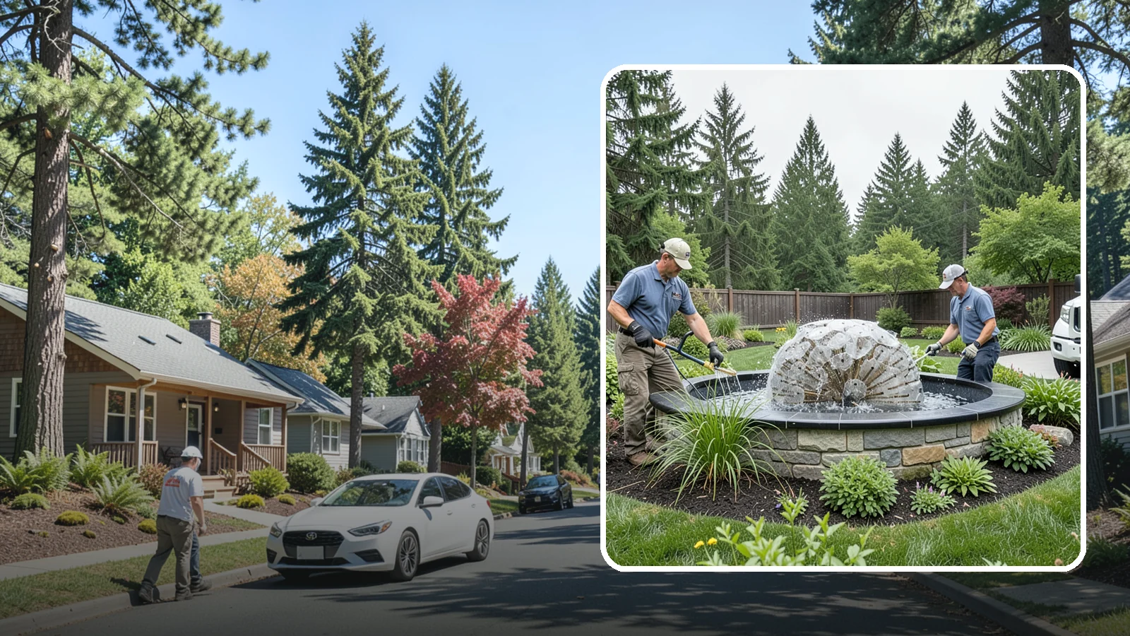 Fountain Installation in Orting, Pierce County, WA - Elegant fountains - from bubbling rocks to formal tiers - that add a compact, low-maintenance water accent.