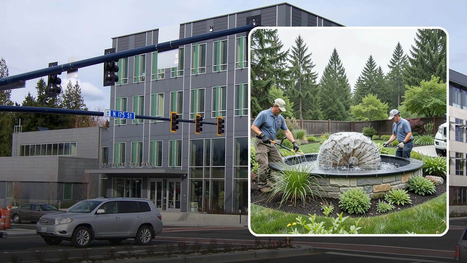 Fountain Installation in Shoreline, King County, WA - Elegant fountains - from bubbling rocks to formal tiers - that add a compact, low-maintenance water accent.