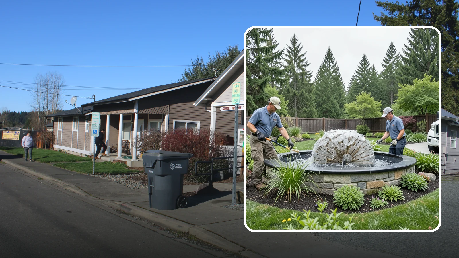 Fountain Installation in South Prairie, Pierce County, WA - Elegant fountains - from bubbling rocks to formal tiers - that add a compact, low-maintenance water accent.