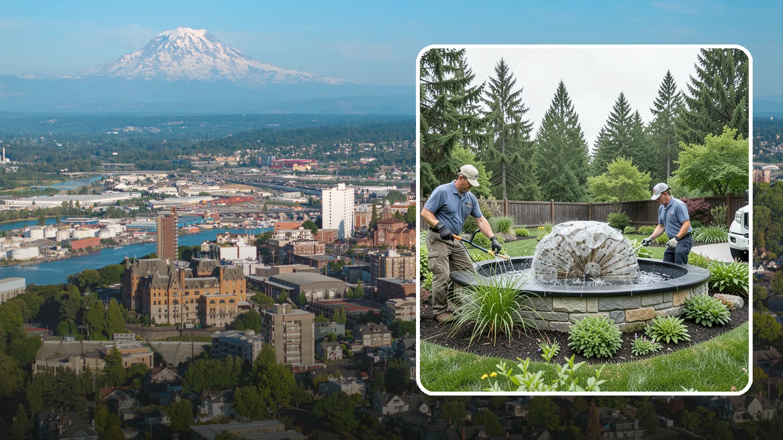 Fountain Installation in Tacoma, Pierce County, WA - Elegant fountains - from bubbling rocks to formal tiers - that add a compact, low-maintenance water accent.