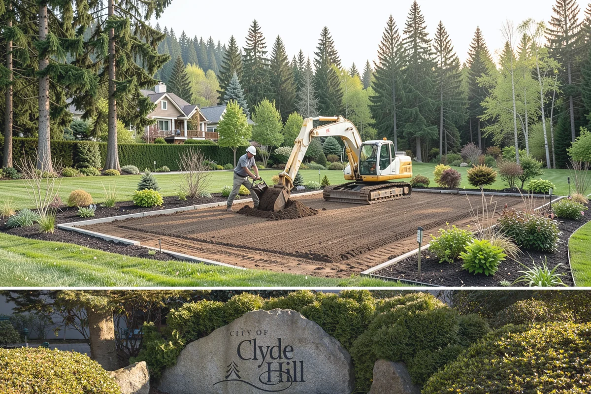 French Drain Installation in Clyde Hill, King County, WA - Best installed in drier conditions.