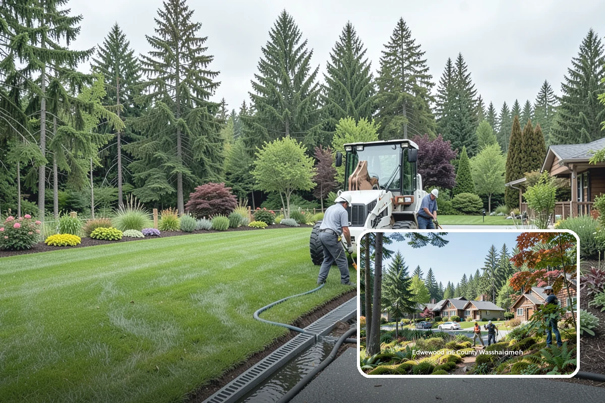 French Drain Installation in Edgewood, Pierce County, WA - Solves chronic soggy and wet areas