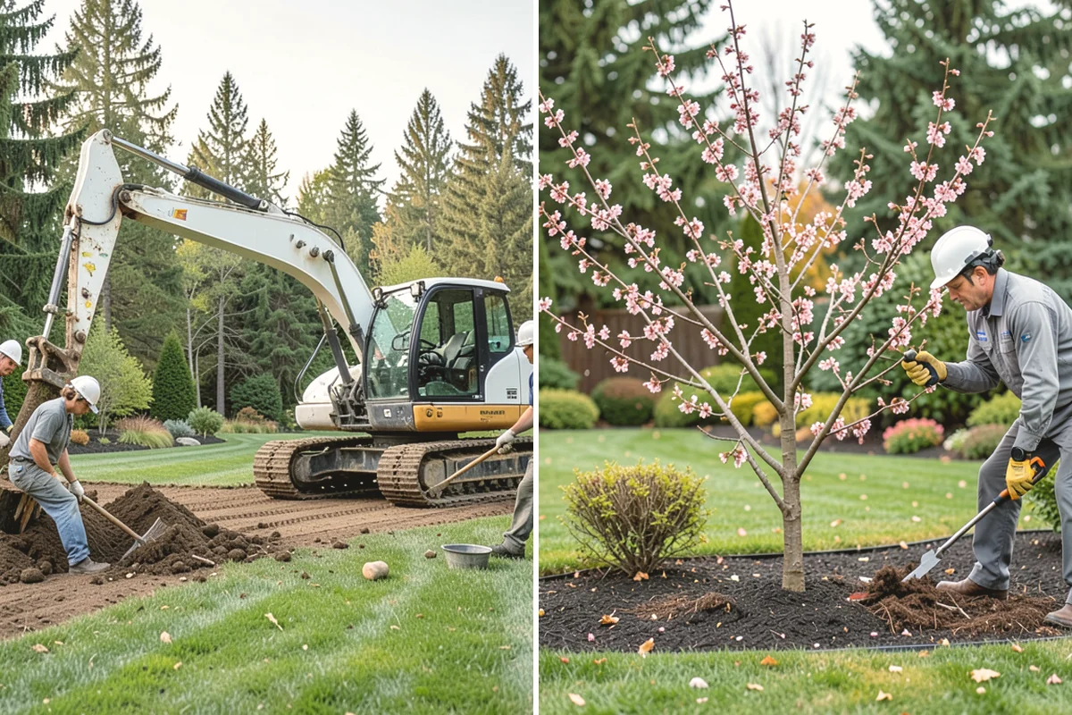 French Drain Installation in Yarrow Point, King County, WA - Locate the wet area and outfall path