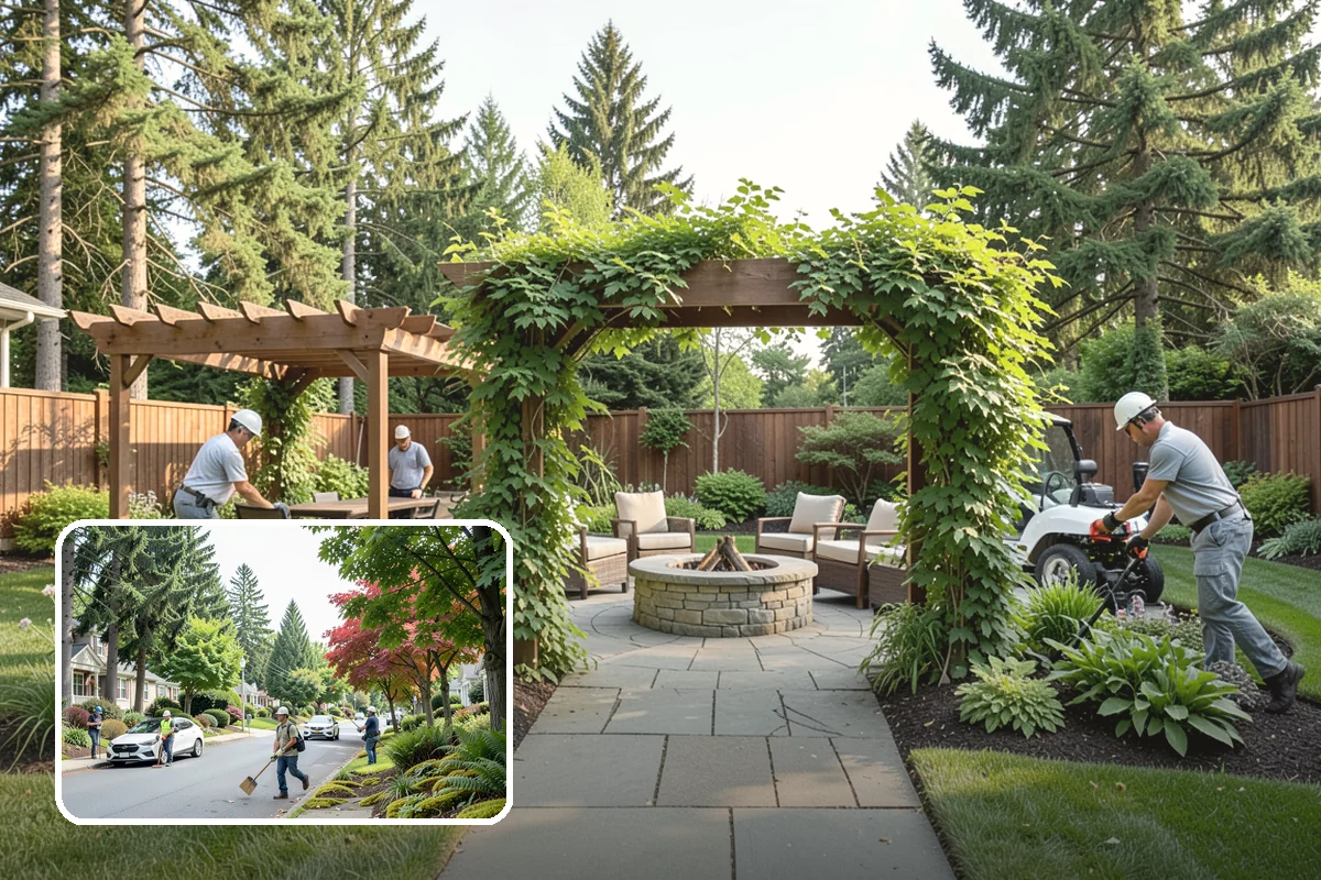 Full Landscape Installation in Beaux Arts Village, King County, WA - Coordinated, single-source landscape build