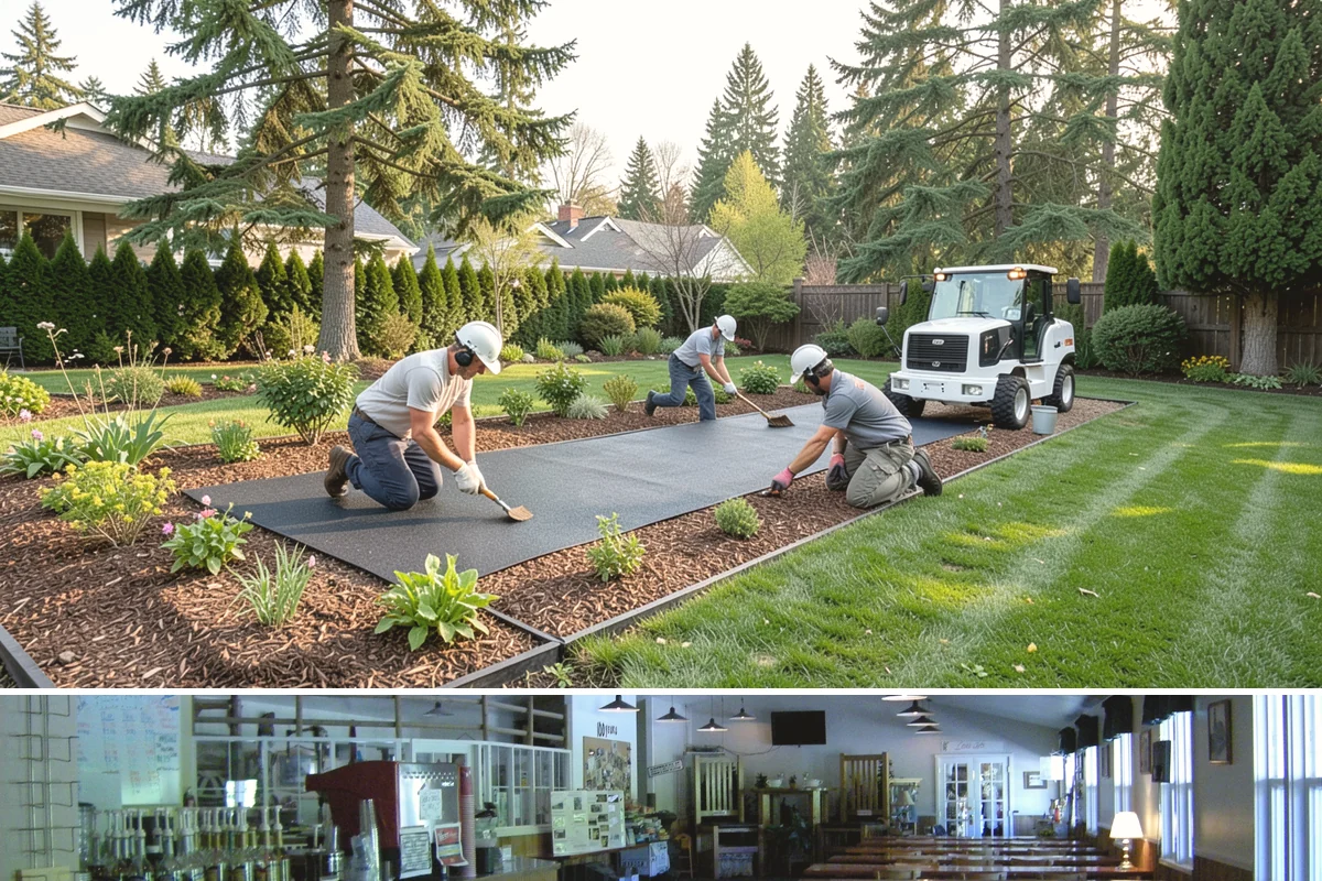 Full Landscape Installation in Black Diamond, King County, WA - Spring and fall installations take advantage of the region's mild, damp weather to help new plantings and lawns establish quickly.