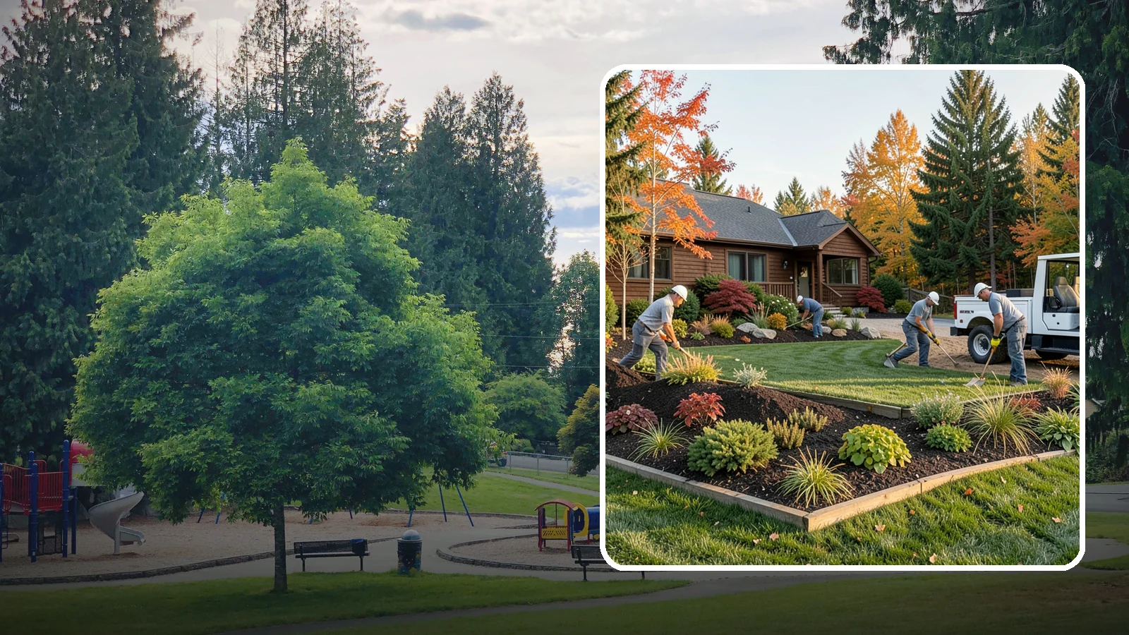 Full Landscape Installation in Bonney Lake, Pierce County, WA - We install complete landscapes from the ground up, integrating plantings, grading, and features for a finished Northwest yard.