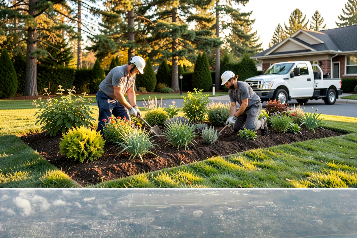 Full Landscape Installation in Burien, King County, WA - Spring and fall installations take advantage of the region's mild, damp weather to help new plantings and lawns establish quickly.