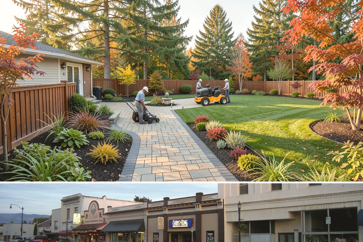 Full Landscape Installation in Burlington, Skagit County, WA - Spring and fall installations take advantage of the region's mild, damp weather to help new plantings and lawns establish quickly.