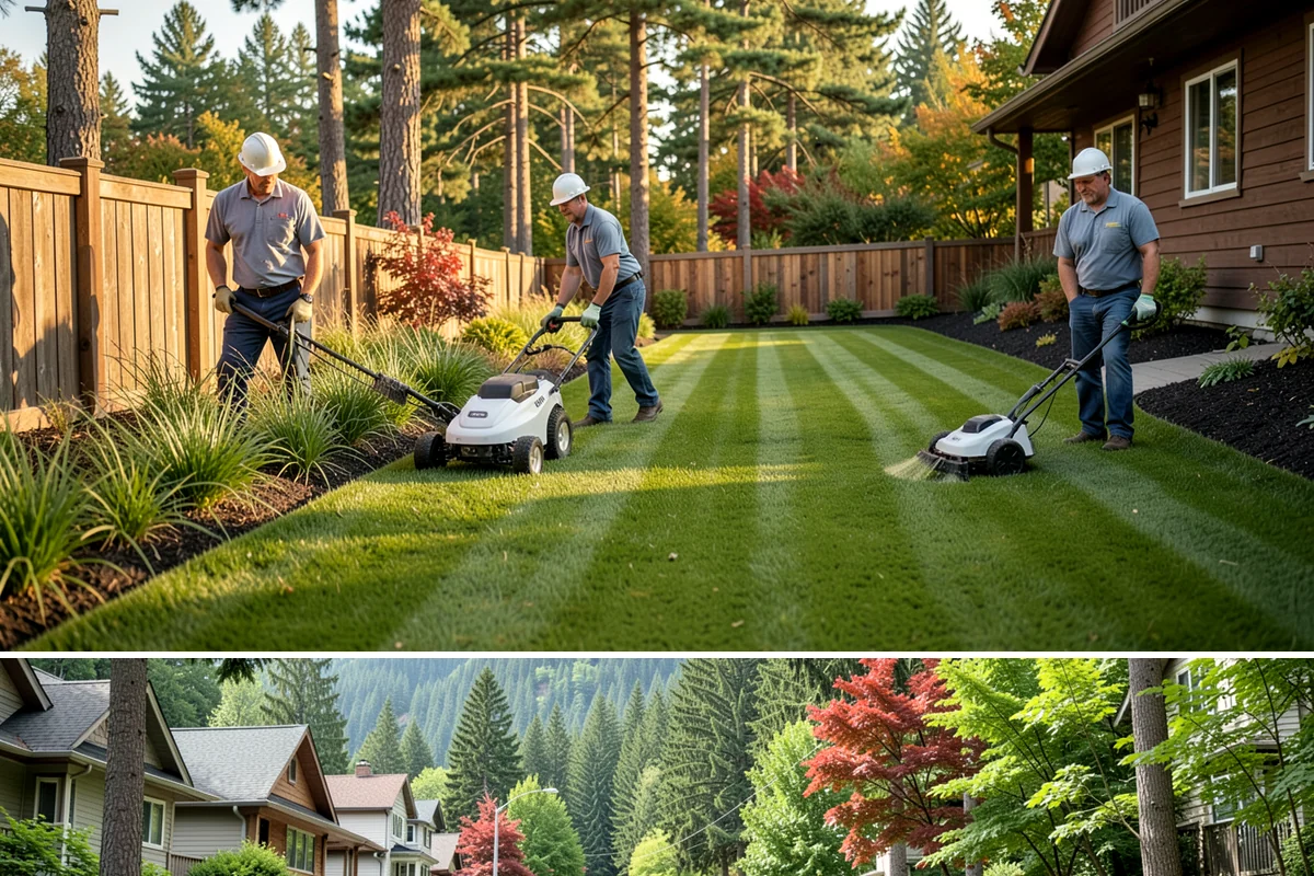 Full Landscape Installation in Darrington, Snohomish County, WA - Spring and fall installations take advantage of the region's mild, damp weather to help new plantings and lawns establish quickly.