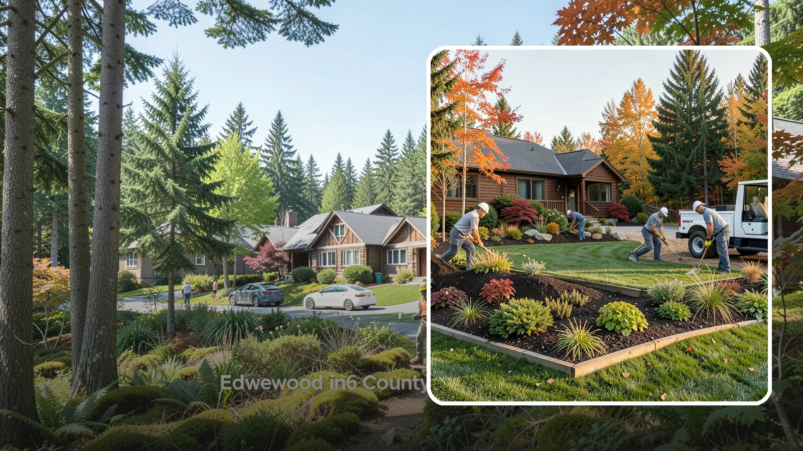 Full Landscape Installation in Edgewood, Pierce County, WA - We install complete landscapes from the ground up, integrating plantings, grading, and features for a finished Northwest yard.