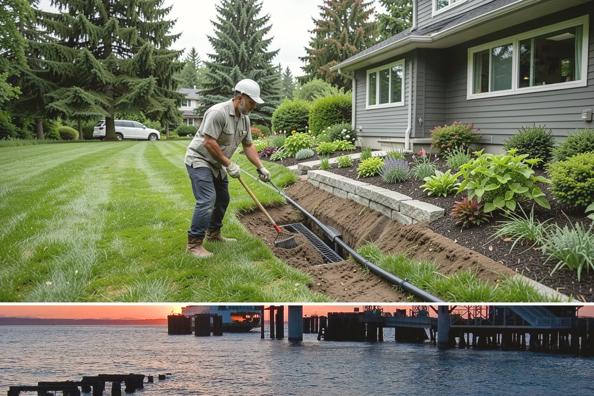 Full Landscape Installation in Edmonds, Snohomish County, WA - Spring and fall installations take advantage of the region's mild, damp weather to help new plantings and lawns establish quickly.