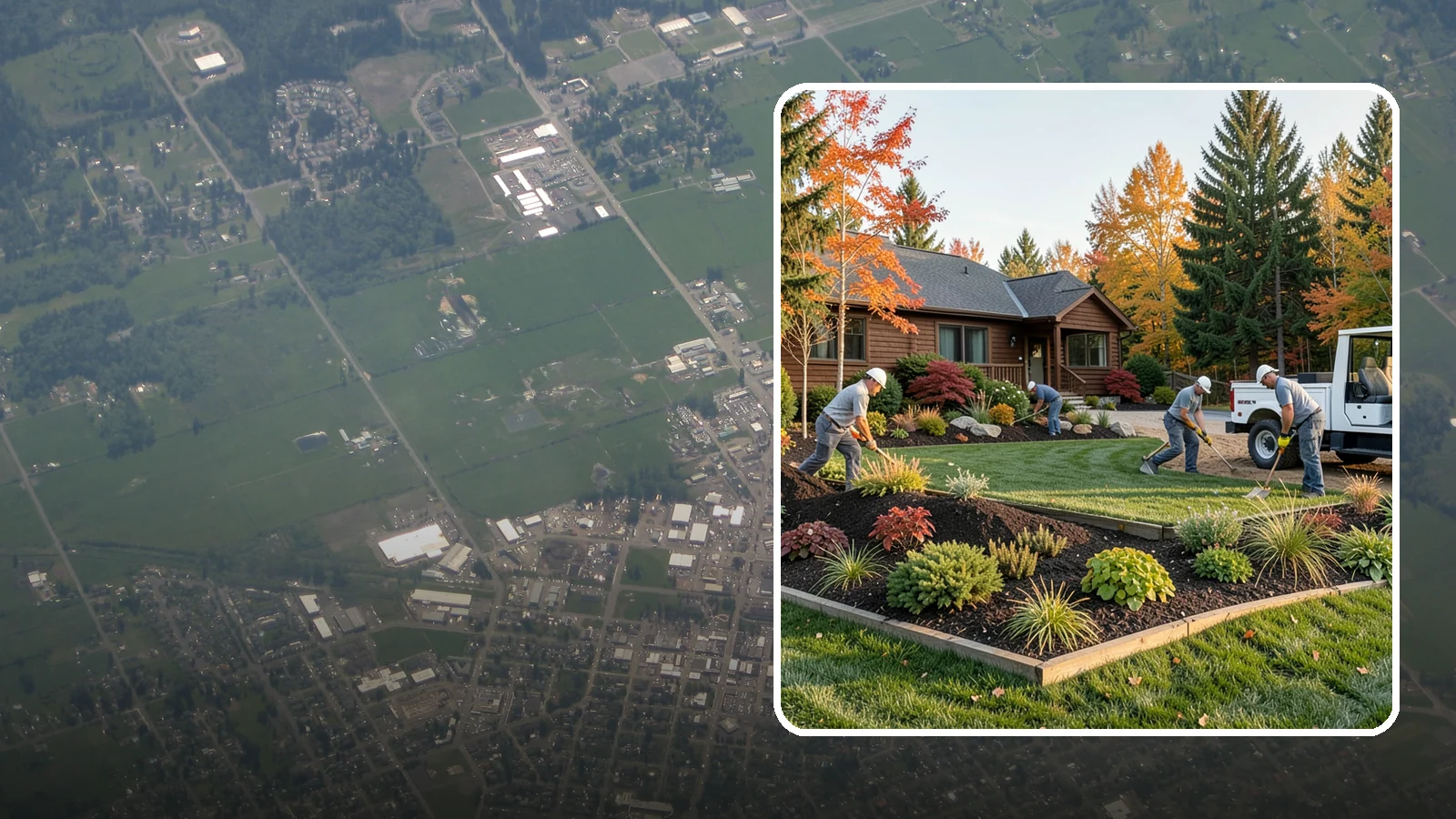 Full Landscape Installation in Enumclaw, King County, WA - We install complete landscapes from the ground up, integrating plantings, grading, and features for a finished Northwest yard.