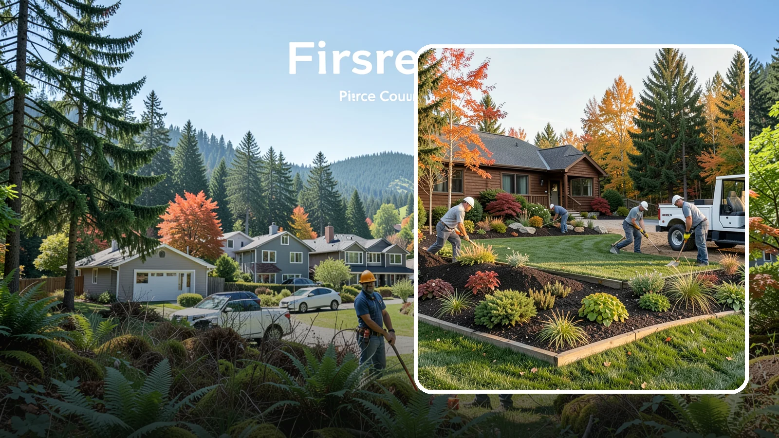 Full Landscape Installation in Fircrest, Pierce County, WA - We install complete landscapes from the ground up, integrating plantings, grading, and features for a finished Northwest yard.
