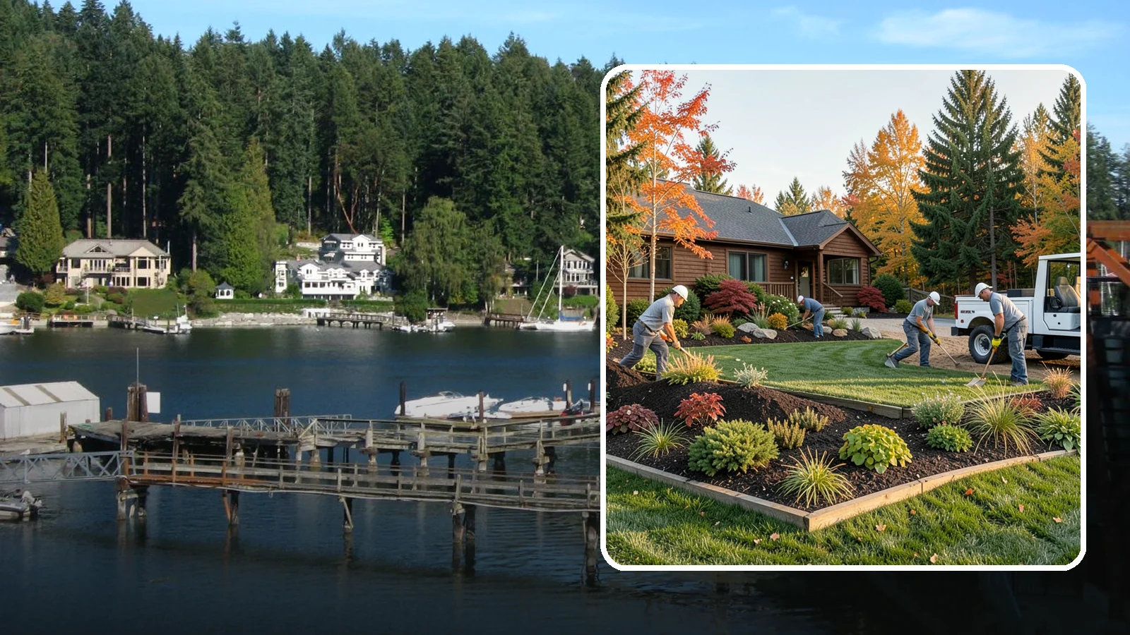 Full Landscape Installation in Gig Harbor, Pierce County, WA - We install complete landscapes from the ground up, integrating plantings, grading, and features for a finished Northwest yard.