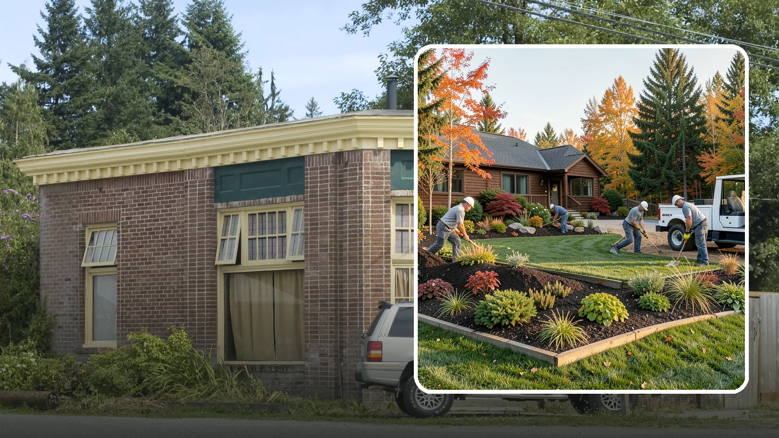 Full Landscape Installation in Hamilton, Skagit County, WA - We install complete landscapes from the ground up, integrating plantings, grading, and features for a finished Northwest yard.