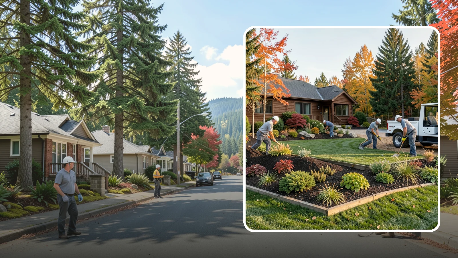 Full Landscape Installation in Hunts Point, King County, WA - We install complete landscapes from the ground up, integrating plantings, grading, and features for a finished Northwest yard.