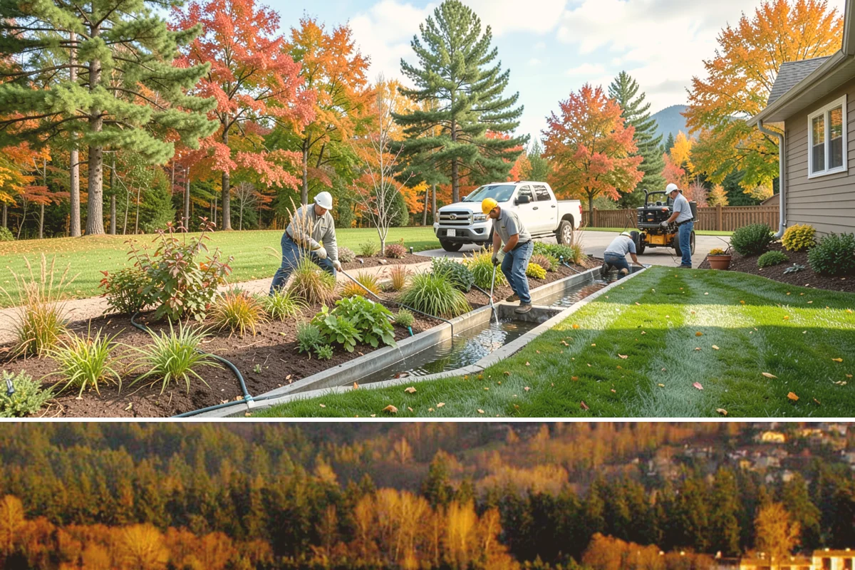 Full Landscape Installation in Kenmore, King County, WA - Spring and fall installations take advantage of the region's mild, damp weather to help new plantings and lawns establish quickly.