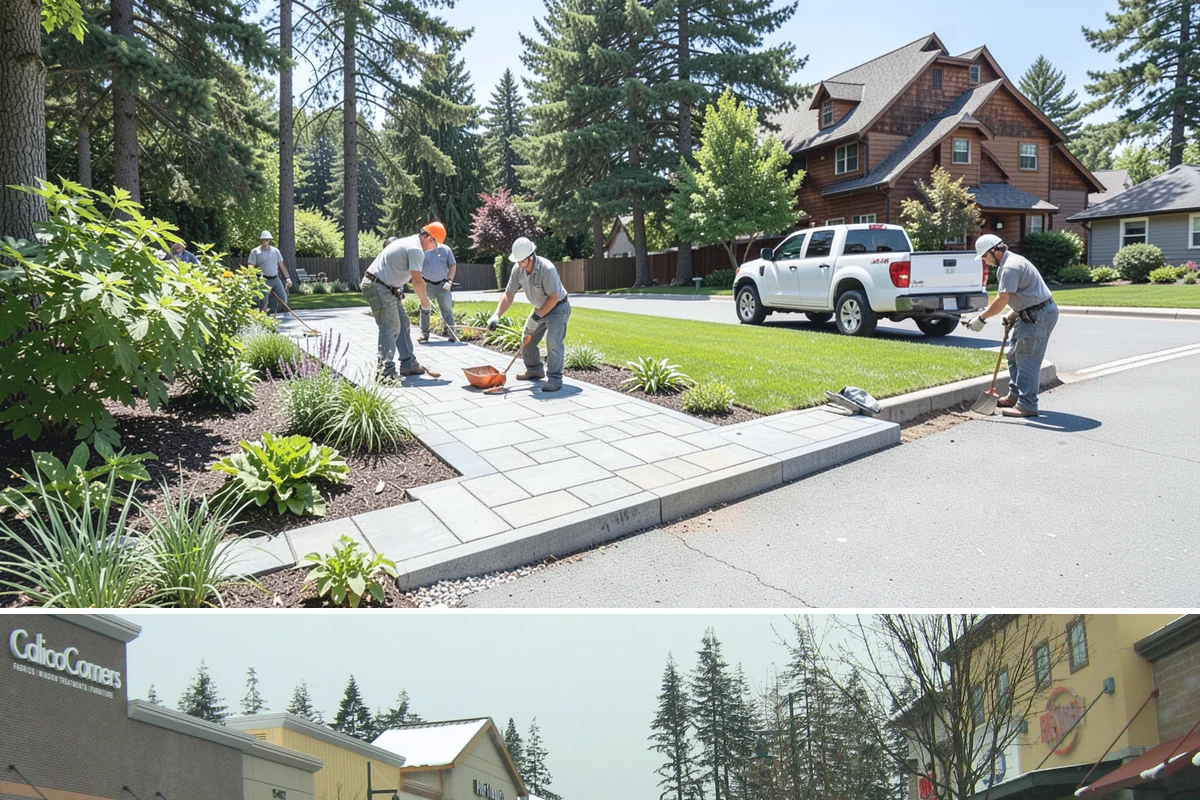 Full Landscape Installation in Mill Creek, Snohomish County, WA - Spring and fall installations take advantage of the region's mild, damp weather to help new plantings and lawns establish quickly.