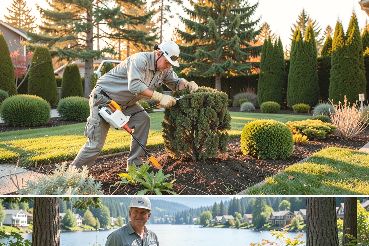 Full Landscape Installation in Milton, King County, WA - Spring and fall installations take advantage of the region's mild, damp weather to help new plantings and lawns establish quickly.