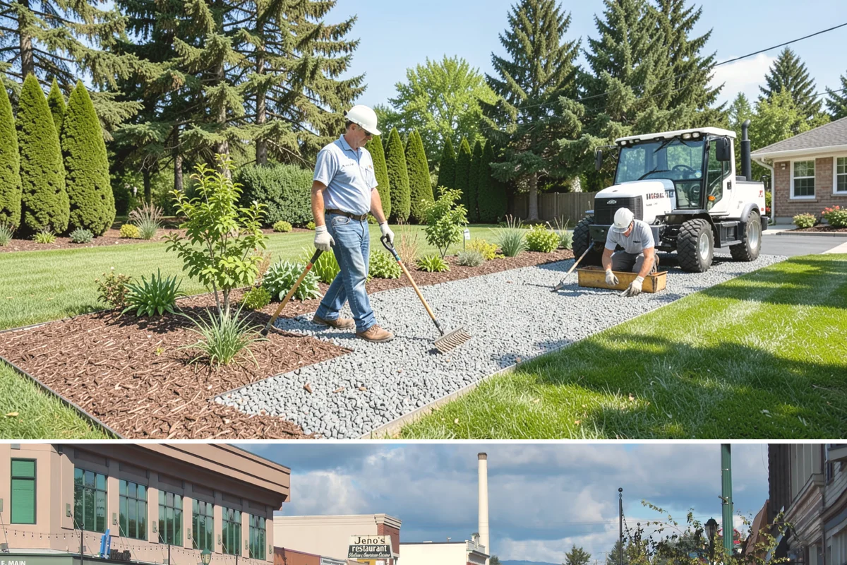 Full Landscape Installation in Monroe, Snohomish County, WA - Spring and fall installations take advantage of the region's mild, damp weather to help new plantings and lawns establish quickly.
