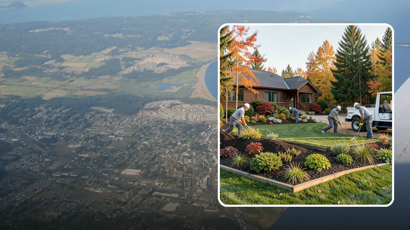 Full Landscape Installation in Oak Harbor, Island County, WA - We install complete landscapes from the ground up, integrating plantings, grading, and features for a finished Northwest yard.