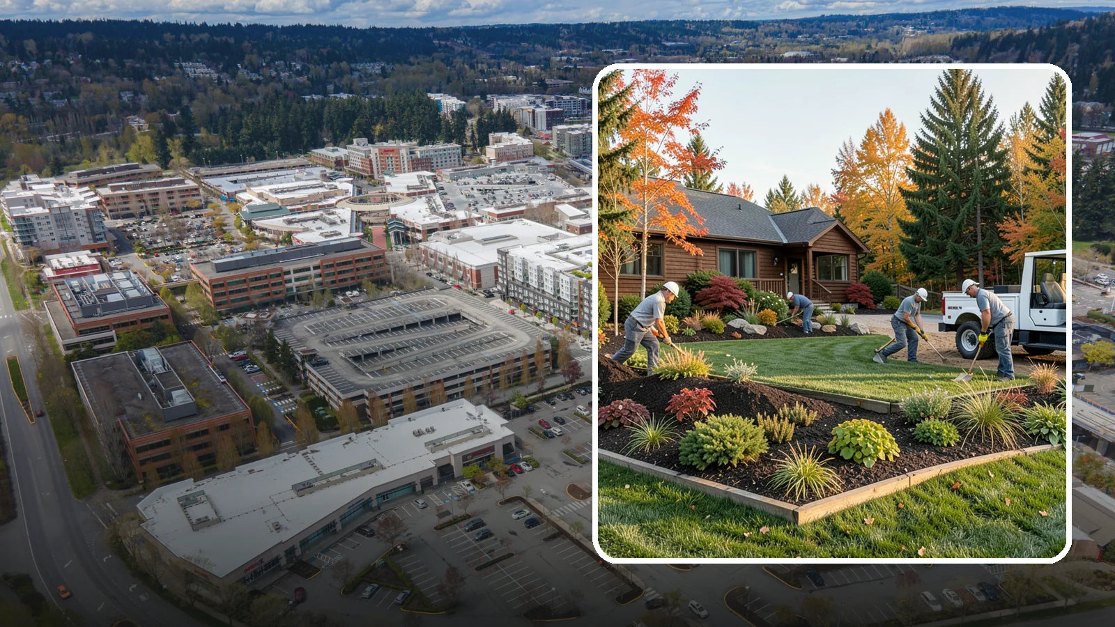 Full Landscape Installation in Redmond, King County, WA - We install complete landscapes from the ground up, integrating plantings, grading, and features for a finished Northwest yard.