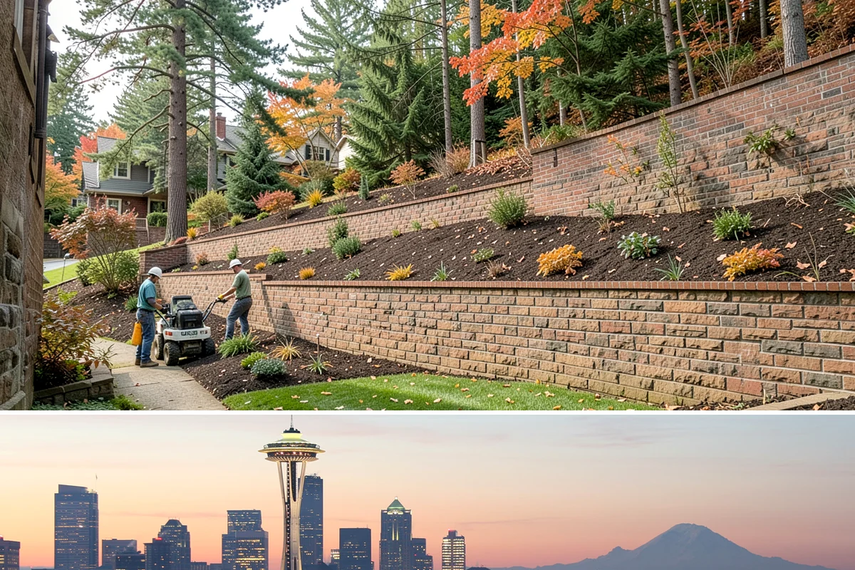 Full Landscape Installation in Seattle, King County, WA - Spring and fall installations take advantage of the region's mild, damp weather to help new plantings and lawns establish quickly.