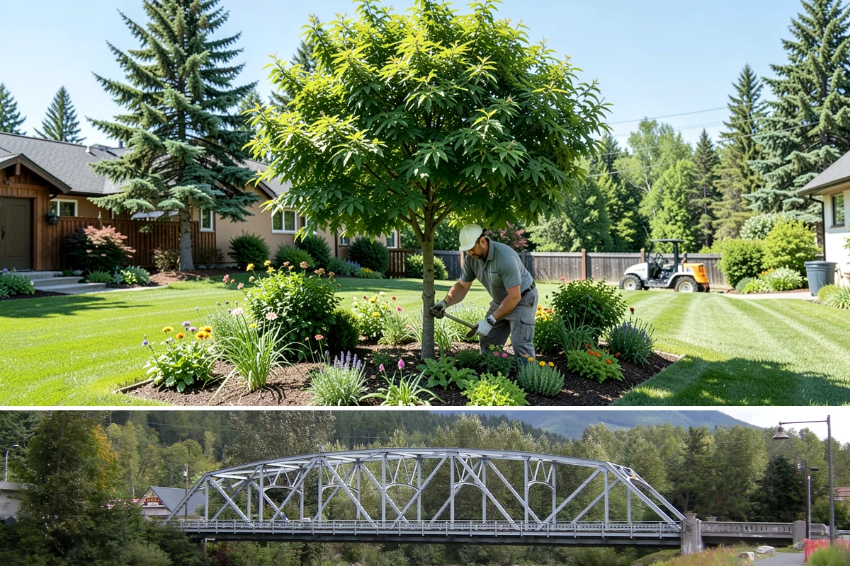 Full Landscape Installation in Skykomish, King County, WA - Spring and fall installations take advantage of the region's mild, damp weather to help new plantings and lawns establish quickly.