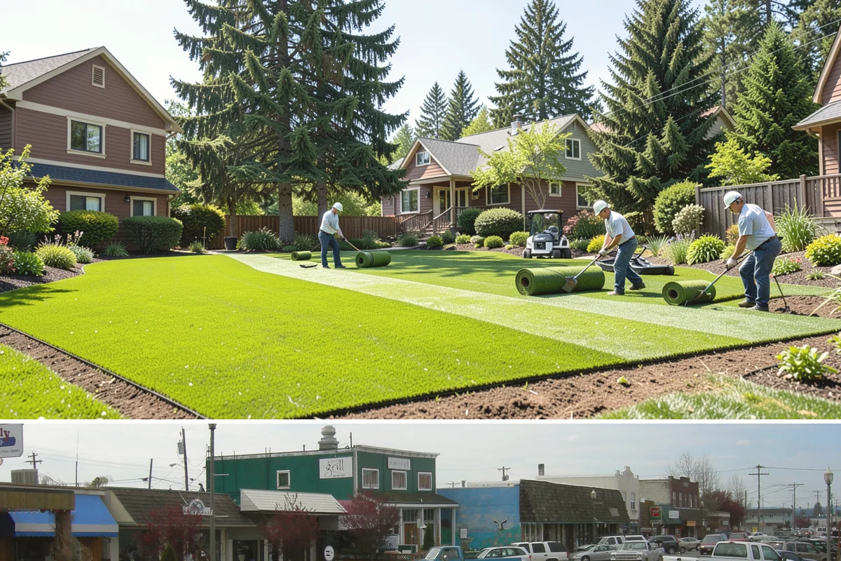 Full Landscape Installation in Stanwood, Snohomish County, WA - Spring and fall installations take advantage of the region's mild, damp weather to help new plantings and lawns establish quickly.