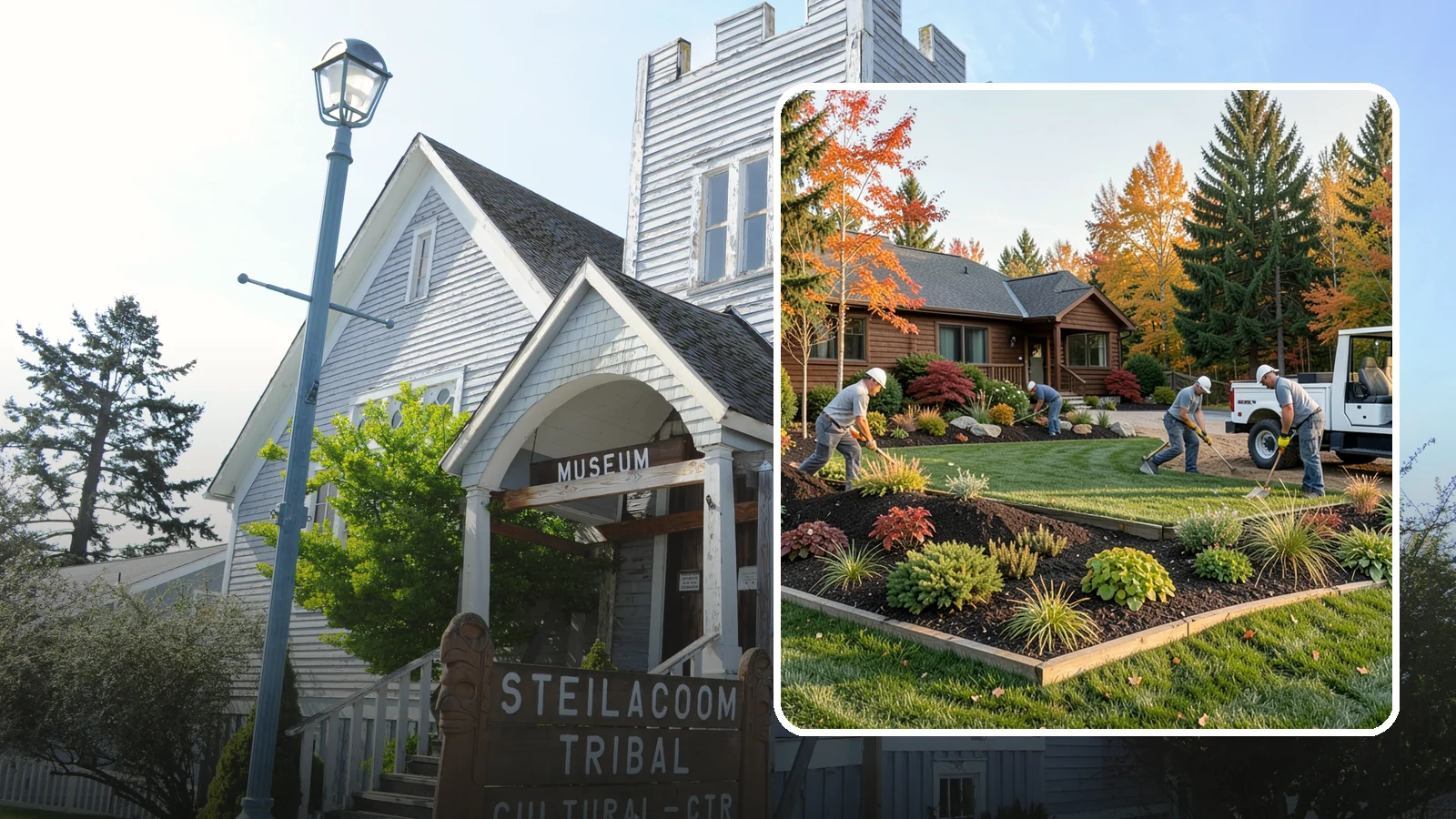 Full Landscape Installation in Steilacoom, Pierce County, WA - We install complete landscapes from the ground up, integrating plantings, grading, and features for a finished Northwest yard.