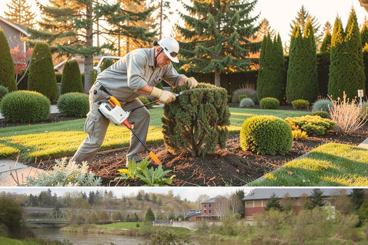 Full Landscape Installation in Tukwila, King County, WA - Spring and fall installations take advantage of the region's mild, damp weather to help new plantings and lawns establish quickly.